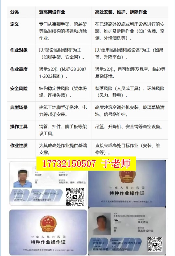 登高架設(shè)作業(yè)與高處安裝、維護(hù)、拆除作業(yè)有什么區(qū)別